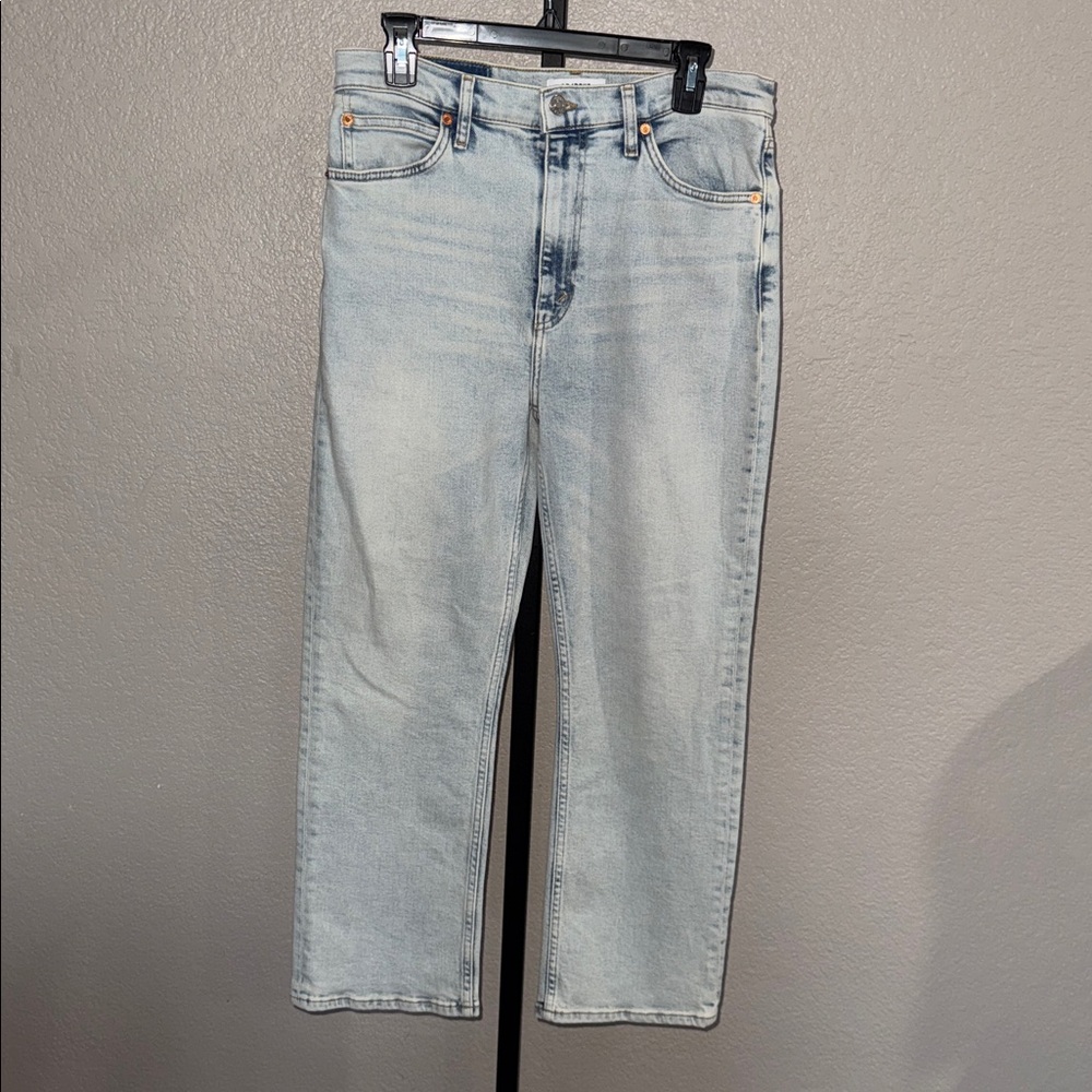 Re/Done 70s Crop Boot Light Blue Jeans size 30 MSRP $285 - NWT
